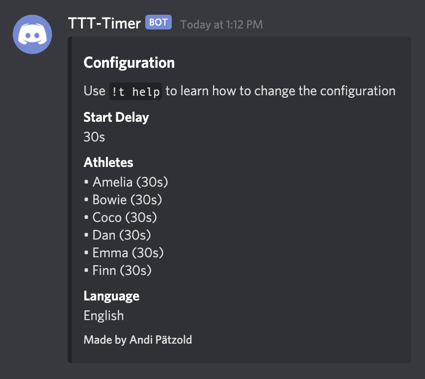 TTTTimer Discord Bot ttttdiscord